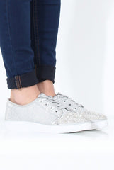 Silver Sparkly Pumps - Elle