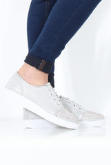 Silver Sparkly Pumps - Elle