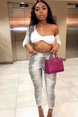 White Asymmetric Crop Top - Nicki