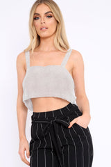 Silver Diamante Chain Crop Top - Zyva