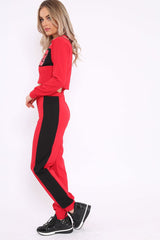 Red And Black USA Side Stripe Tracksuit - Simmy