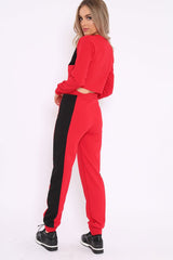 Red And Black USA Side Stripe Tracksuit - Simmy