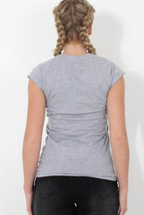 Grey Slogan Top - Skai