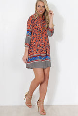 Sissi Coral Floral Shirt Dress