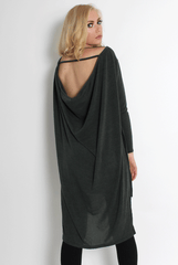 Rose Khaki Drooped Back Jumper