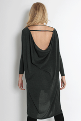 Rose Khaki Drooped Back Jumper