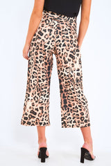 Leopard Tie Waist Culotte Trousers - Meika