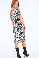 Zebra Slinky Midi T-Shirt Dress - Cambriella