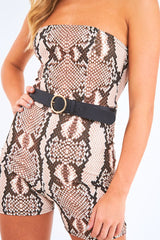 Snake Print Bandeau Unitard - Danira