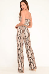 Snake Print Bandeau And Wide Leg Trousers Co-ord - Freddie