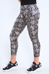 Grey Snake Print Velvet Leggings - Sylva