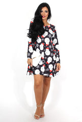 Noelle Navy Snowman Swing Dress