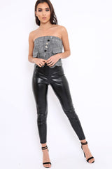 Tweed Wrap Front Bandeau Crop Top - Sofie