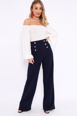 White Bardot Frill Flare Sleeve Bodysuit - Sofiya