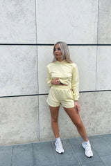 Yellow Hip Cut Out Elasticated Shorts - Zaleia