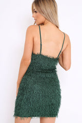 Green Shimmery Shaggy Dress - Sophie