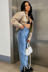 Stone Faux Leather Cropped Shacket - Ivyana