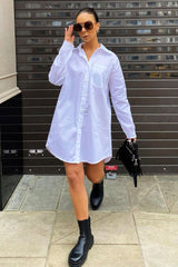 White Oversized Shirt Dress - Chelby