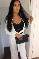 White Tie Front Blazer Wide Leg Trouser Co-Ord - Saphira