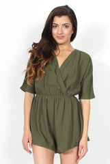 Soren Khaki Cross Over Playsuit