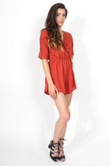 Soren Rust Cross Over Playsuit