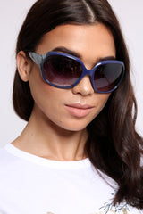 Blue Fade Pattern Chunky Frame Sunglasses - Soul
