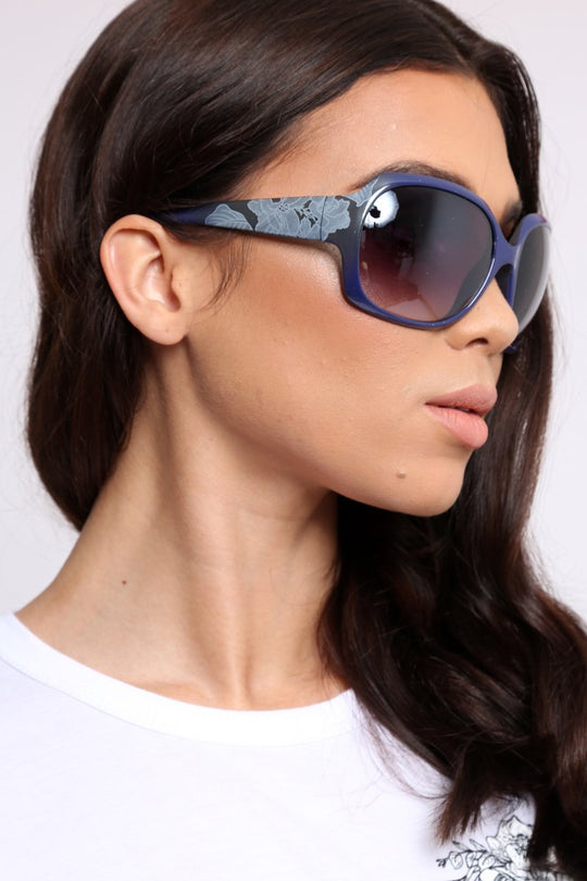 Blue Fade Pattern Chunky Frame Sunglasses - Soul