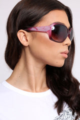 Purple Fade Pattern Chunky Frame Sunglasses - Soul