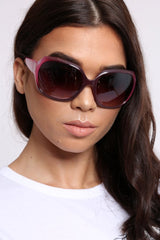 Purple Fade Pattern Chunky Frame Sunglasses - Soul
