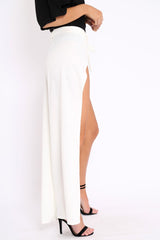 White Split Front Trousers - Gabi