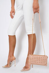 Rose Gold Star Studded Metal Edge Clutch Bag -Teri