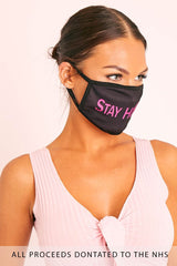 Stay Home Slogan Face Mask - Lydia