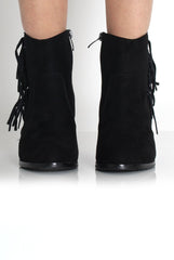 Casey Black Suede Tassel Boots