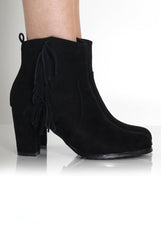 Casey Black Suede Tassel Boots