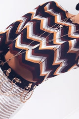 Mustard Wine Chevron Knit Crop Jumper - Stevi