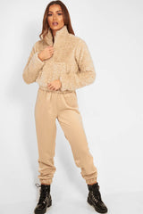 Stone Borg Zip Front Crop Jacket - Kazi