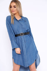 Blue Denim Oversized Shirt Dress - Stormi