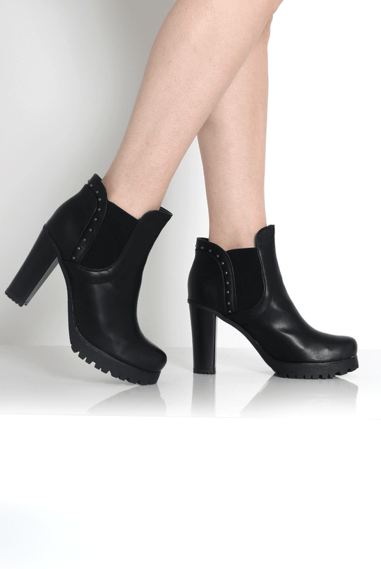 Roselyn Black Stud Detail Boot