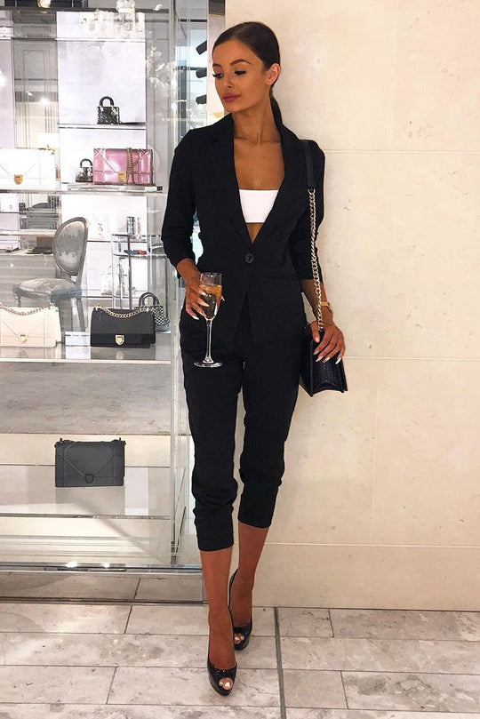 Black Blazer and Trousers Co-Ord - Rossie