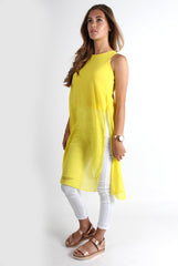 Summer Yellow Side Split Top