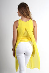 Summer Yellow Side Split Top
