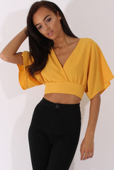 Yellow Plunge Crop Top - Suzanne