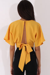 Yellow Plunge Crop Top - Suzanne