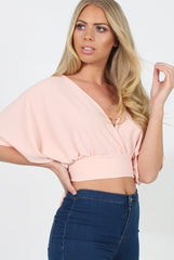Pink Plunge Crop Top - Suzanne