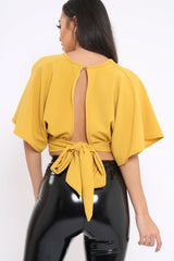 Mustard Plunge Crop Top - Suzanne