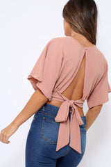 Rose Plunge Crop Top - Suzanne