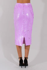 Lilac Sequin Pencil Skirt - Sybil