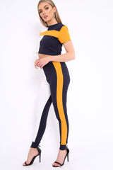 Navy Yellow and White Colour Block Co-ord - Sybil