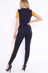 Navy Yellow and White Colour Block Co-ord - Sybil