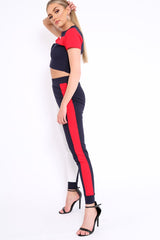 Navy Red and White Colour Block Co-ord - Sybil